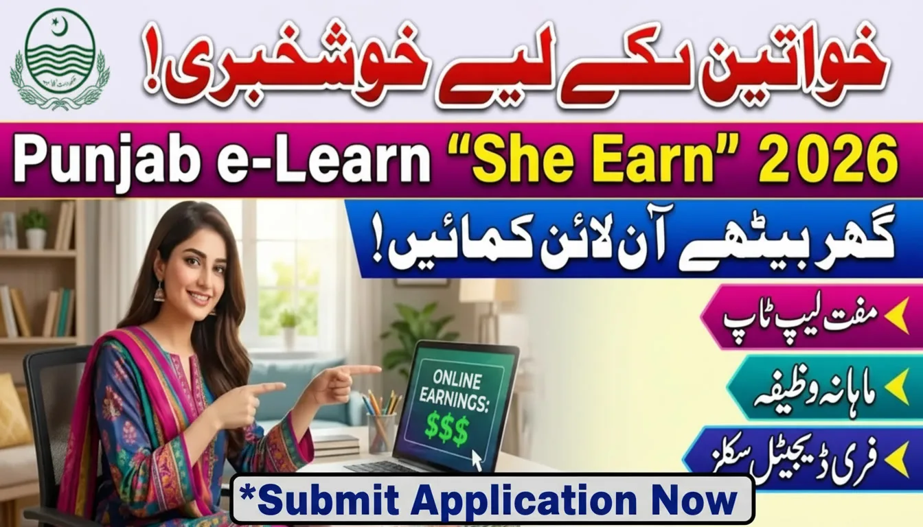 How To Apply For E-Learn She Earn Punjab Program 2026